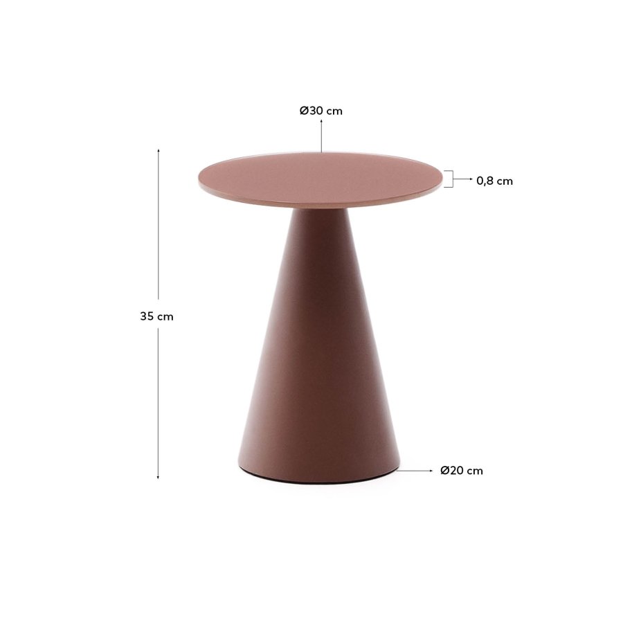  KAVE HOME Wilshire sidebord med matteret hrdet glas og mat terracotta malet stlfinish