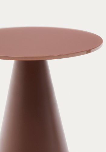  KAVE HOME Wilshire sidebord med matteret hrdet glas og mat terracotta malet stlfinish