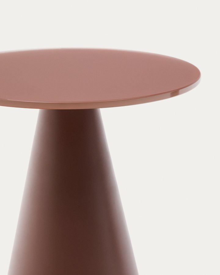  KAVE HOME Wilshire sidebord med matteret hrdet glas og mat terracotta malet stlfinish