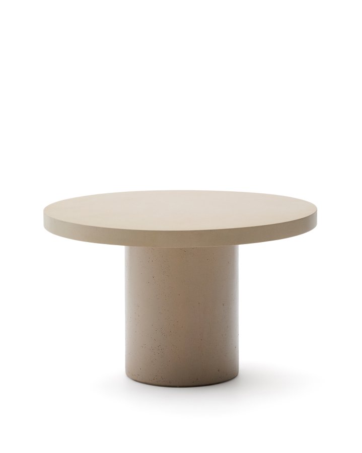 KAVE HOME Aiguablava havebord, rund - beige cement (120)