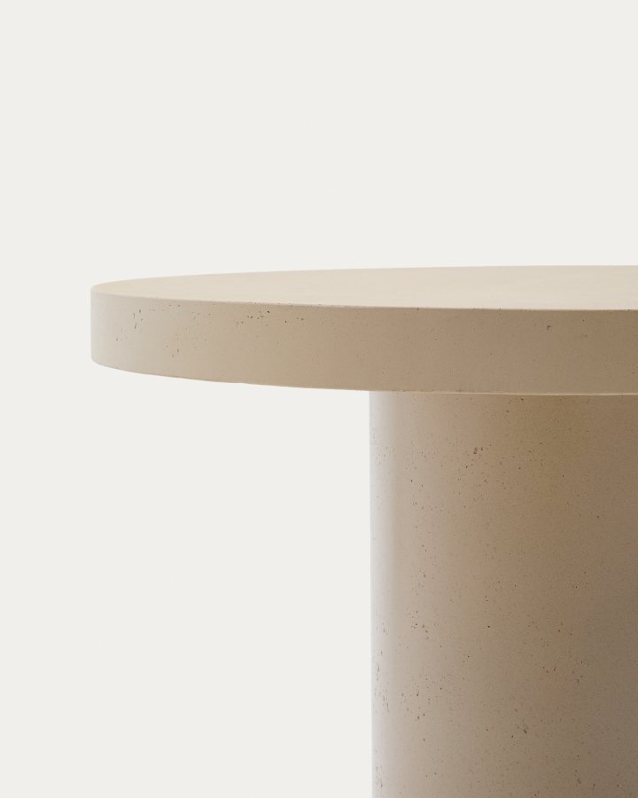 KAVE HOME Aiguablava havebord, rund - beige cement (90)