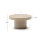 KAVE HOME Aiguablava udendrs sofabord, rund - beige cement (90)