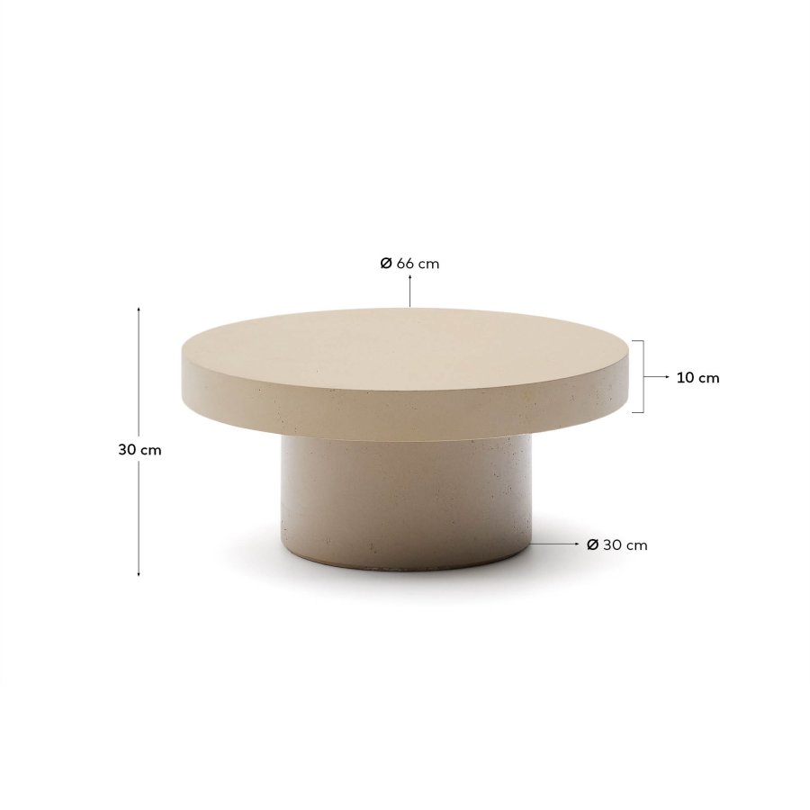 KAVE HOME Aiguablava udendrs sofabord, rund - beige cement (66)