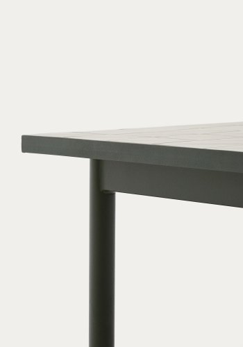 KAVE HOME Maurina udendrsbord i grn galvaniseret stl med ecru-farvede fliser 182 x 91cm