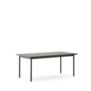 KAVE HOME Maurina udendrsbord i grn galvaniseret stl med grnne fliser 223 x 101cm