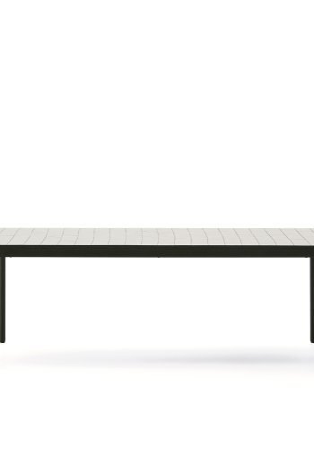 KAVE HOME Maurina udendrsbord i grn galvaniseret stl med ecru-farvede fliser 223 x 101cm