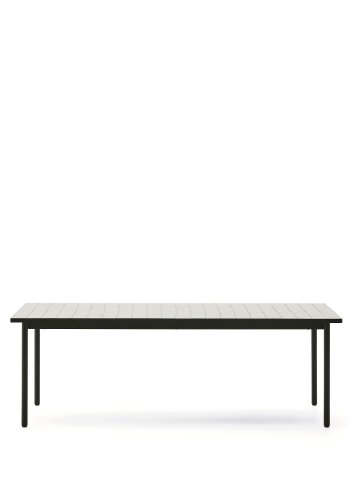KAVE HOME Maurina udendrsbord i grn galvaniseret stl med ecru-farvede fliser 223 x 101cm