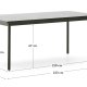 KAVE HOME Maurina udendrsbord i grn galvaniseret stl med ecru-farvede fliser 223 x 101cm