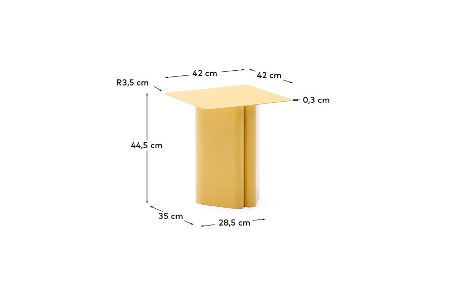 KAVE HOME Arvin sidebord, kvadratisk - gul jern (42x42)
