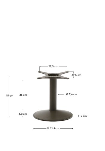 KAVE HOME Esilda sidebordsfod med rund stlfod i grnmalet finish Ã˜42,5x45 cm