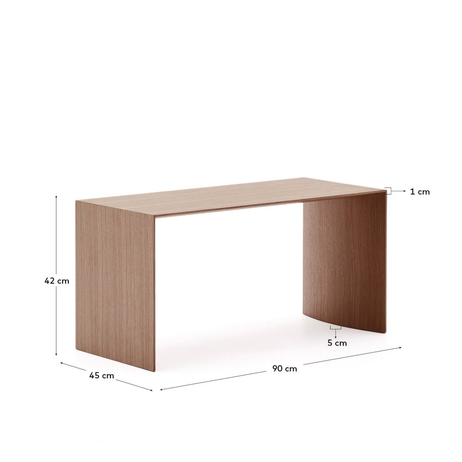 KAVE HOME Litto sofabord i valndfiner med naturlig farvefinish, 90 x 45 cm