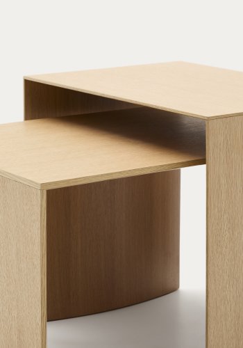 KAVE HOME Litto egefiner sidebord med naturlig farve finish, 55 x 40 cm