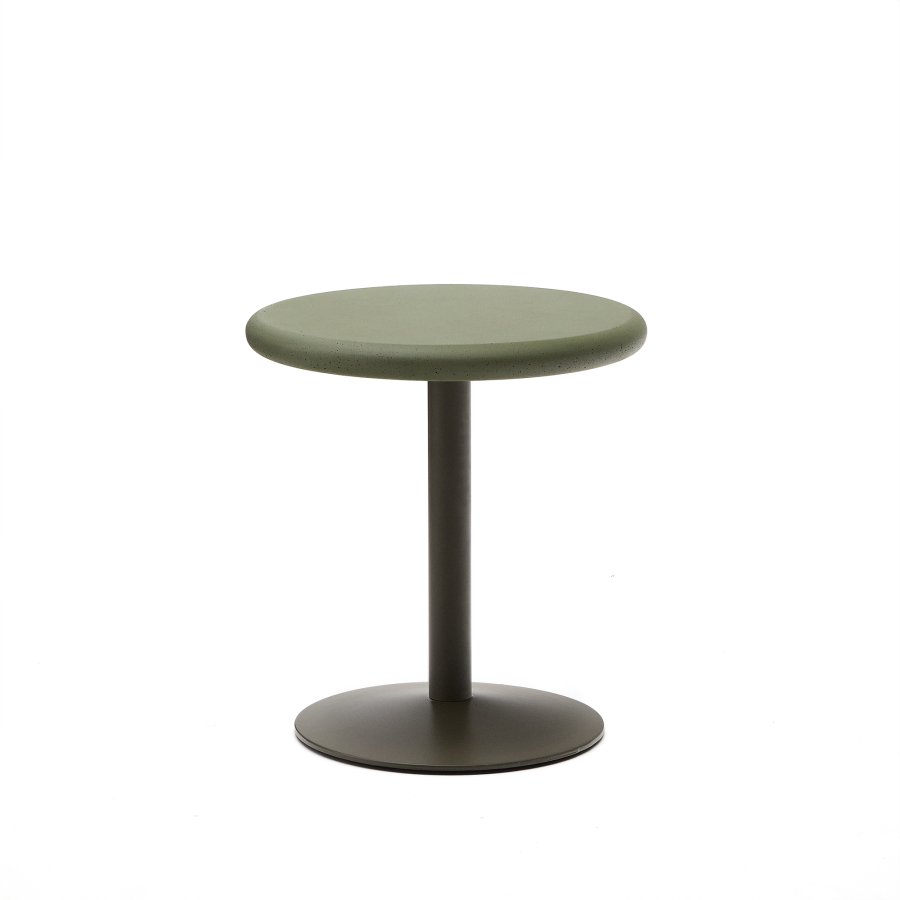 KAVE HOME Esilda udendrs rundt bord med grn cementplade Ã˜70cm og grnt stlfod Ã˜55x72cm