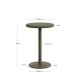 KAVE HOME Esilda udendrs hjt rundt bord med grn cementplade Ã˜70cm og grnt stlfod Ã˜55x96cm