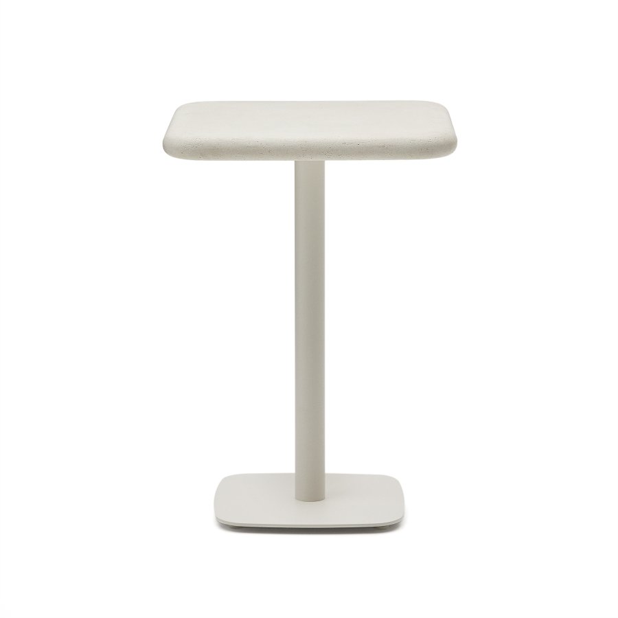 KAVE HOME Dina udendrs hjbord med hvid cementplade 70x70cm og hvid stlbund 48x48x96cm