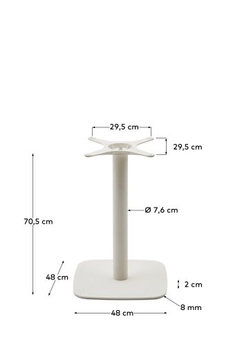 KAVE HOME Dina bar-bordben med firkantet metalbund i hvidmalet finish
