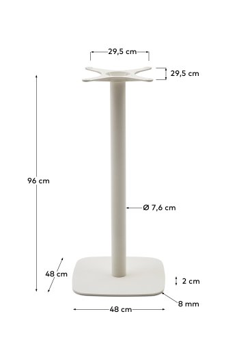  KAVE HOME Dina hje bar-bordben med firkantet metalbund i hvidmalet finish