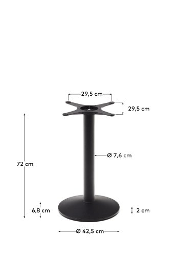 KAVE HOME Esilda bar-bordben med lille rund metalbund i malet sort finish