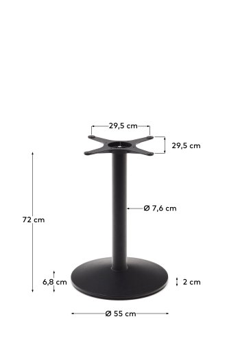KAVE HOME Esilda bar-bordben med stor rund metalbund i malet sort finish