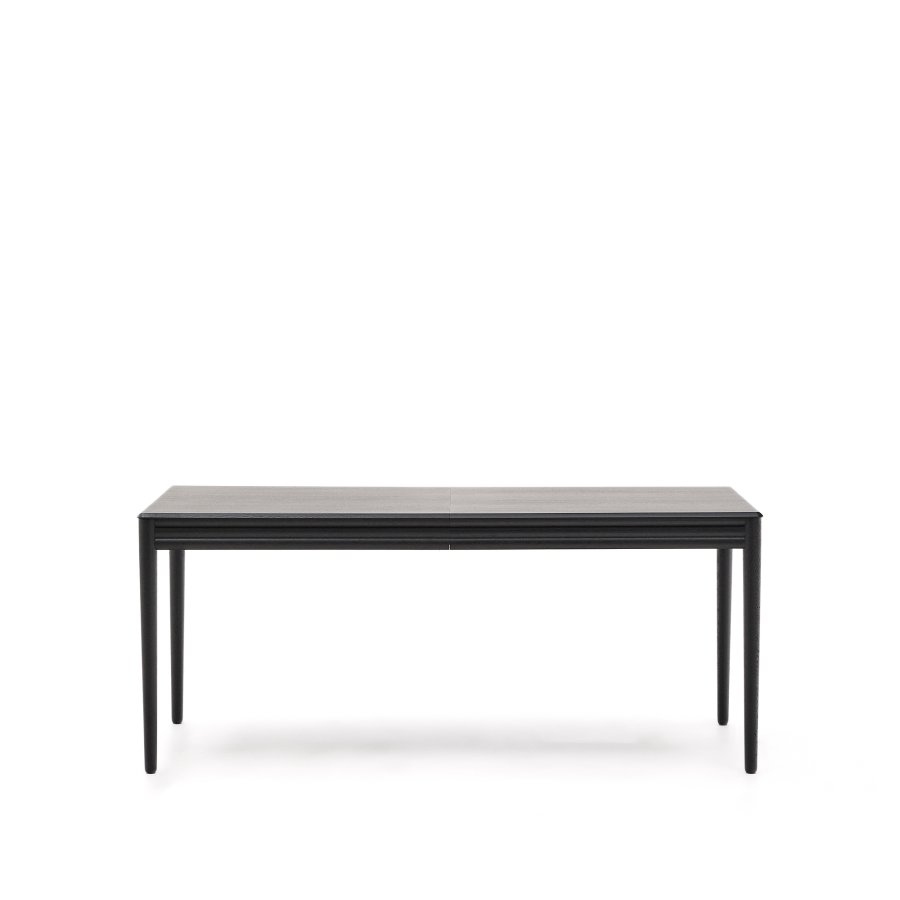 KAVE HOME Lenon udtrksbord i sort egefiner og massiv eg 160(200)x90cm FSC Mix Credit