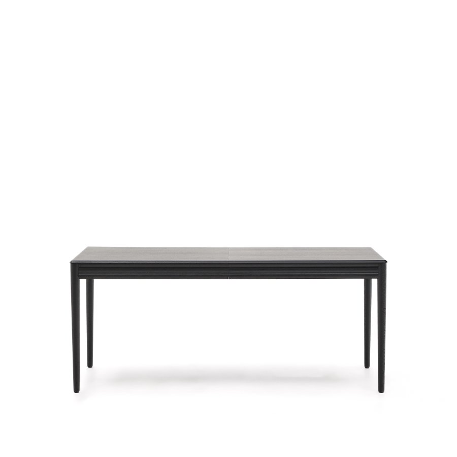 KAVE HOME Lenon udtrksbord i sort egefiner og massiv eg 160(200)x90cm FSC Mix Credit