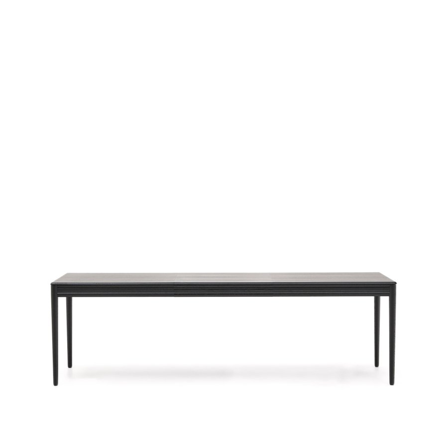 KAVE HOME Lenon udtrksbord i sort egefiner og massiv eg 160(200)x90cm FSC Mix Credit