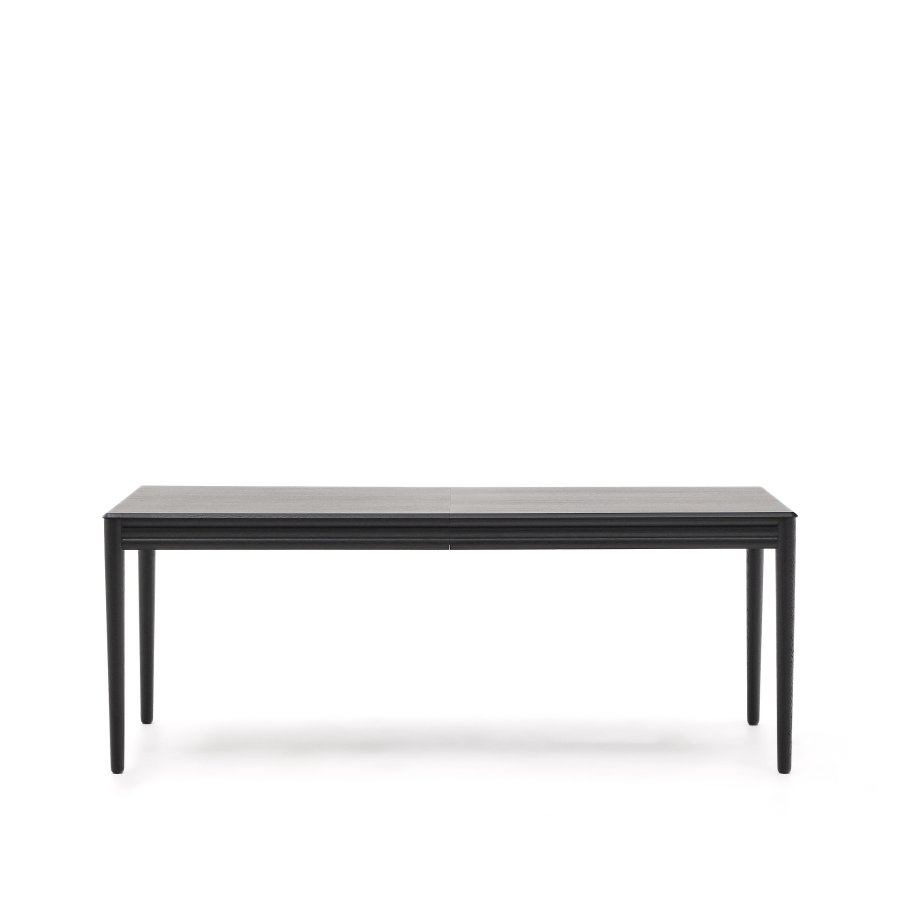 KAVE HOME Lenon udtrksbord i sort egefiner og massiv eg 200(280)x90cm FSC Mix Credit