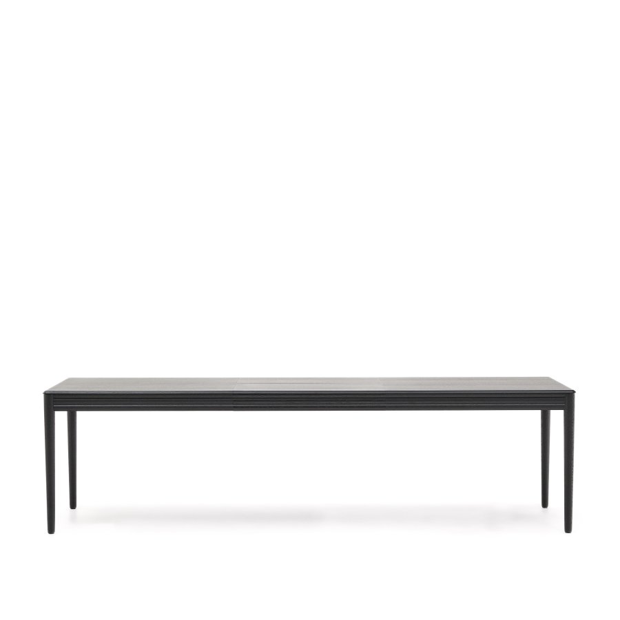 KAVE HOME Lenon udtrksbord i sort egefiner og massiv eg 200(280)x90cm FSC Mix Credit