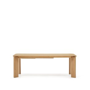 KAVE HOME Jondal udtrksbord lavet af massivt tr og egefiner, 200 (280) cm x 100 cm FSC 100%