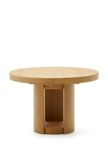 KAVE HOME Artis spisebord, m. tillgsplade, rund - natur egefinèr og egetr (120(170)x80)