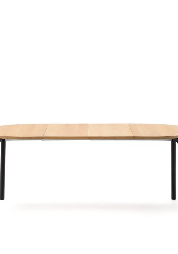  KAVE HOME Montuiri udtrksbord i egefiner og med stlben i sort finish, Ã˜120(200)