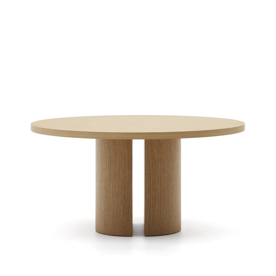 KAVE HOME Nealy rundt bord med egefiner i naturlig finish, 150 cm