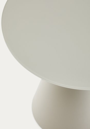 KAVE HOME Wilshire sidebord i hrdet glas og metal med en mat gr finish, 50 cm