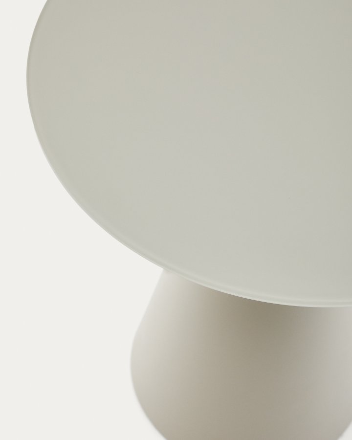 KAVE HOME Wilshire sidebord i hrdet glas og metal med en mat gr finish, 50 cm