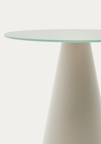 KAVE HOME Wilshire sidebord i hrdet glas og metal med en mat gr finish, 50 cm