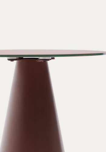 KAVE HOME Wilshire sidebord med matteret hrdet glas og mat terracotta malet stl finish Ã˜