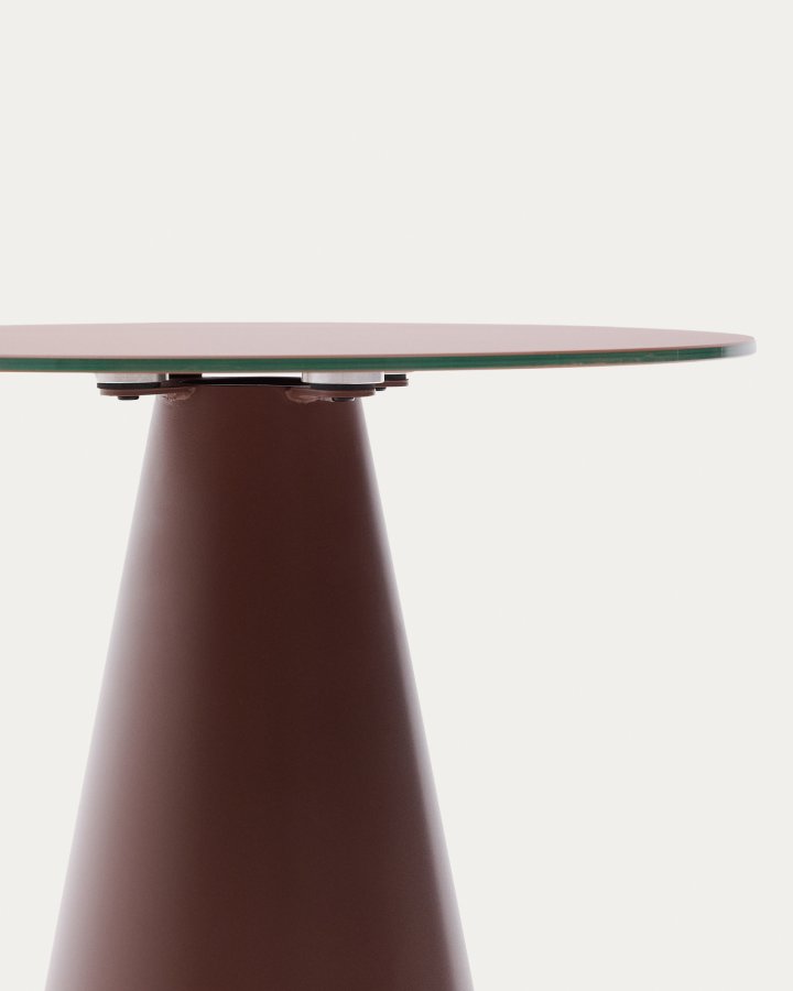 KAVE HOME Wilshire sidebord med matteret hrdet glas og mat terracotta malet stl finish Ã˜