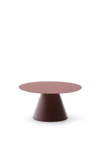 KAVE HOME Wilshire sofabord med matteret hrdet glas og mat terracotta malet stlfinish