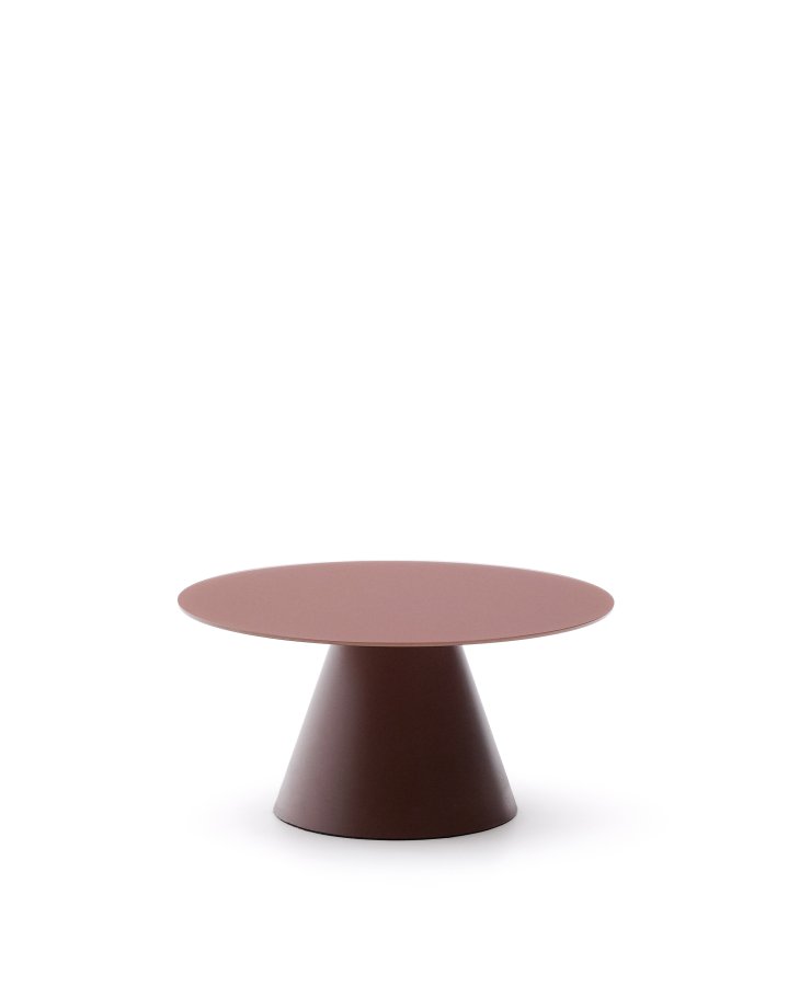 KAVE HOME Wilshire sofabord med matteret hrdet glas og mat terracotta malet stlfinish