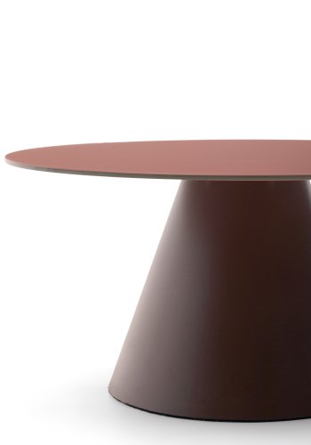 KAVE HOME Wilshire sofabord med matteret hrdet glas og mat terracotta malet stlfinish