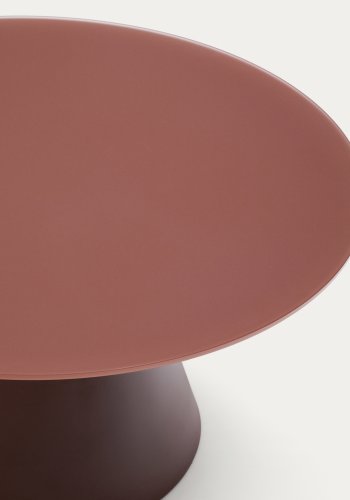 KAVE HOME Wilshire sofabord med matteret hrdet glas og mat terracotta malet stlfinish