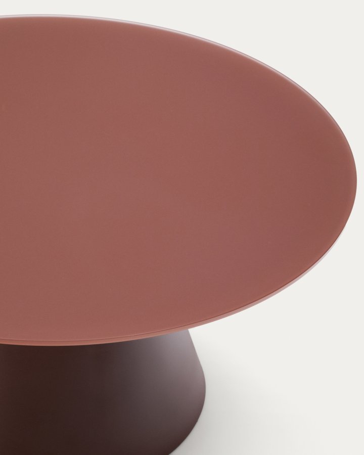 KAVE HOME Wilshire sofabord med matteret hrdet glas og mat terracotta malet stlfinish