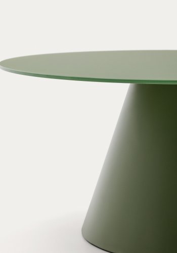 KAVE HOME Wilshire sofabord med matteret hrdet glas og matgrn malet stl finish Ã˜80c