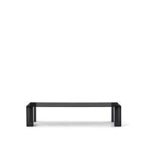 KAVE HOME Adularia sofabord, rektangulr - mrkegr hrdet glas (140x60)