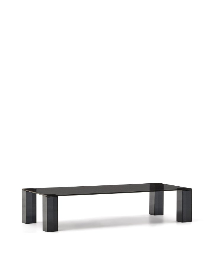 KAVE HOME Adularia sofabord, rektangulr - mrkegr hrdet glas (140x60)