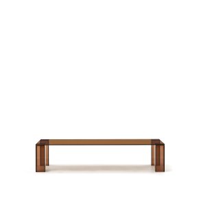 KAVE HOME Adularia sofabord, rektangulr - brun hrdet glas (140x60)