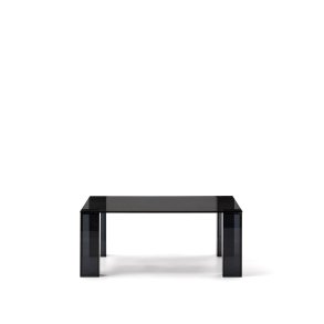 KAVE HOME Adularia sidebord, kvadratisk - mrkegr hrdet glas (85x85)