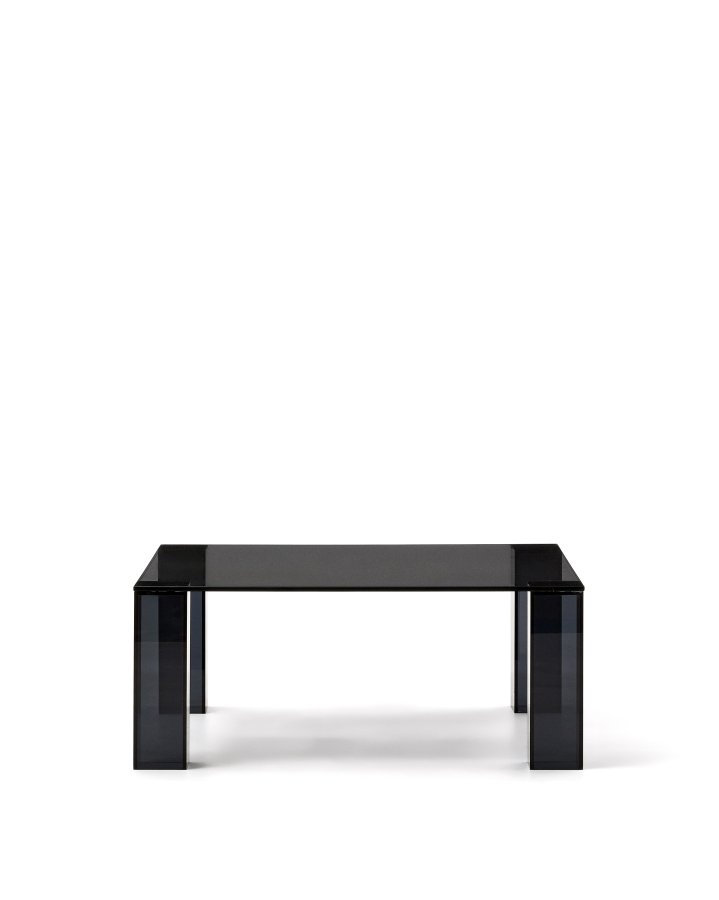 KAVE HOME Adularia sidebord, kvadratisk - mrkegr hrdet glas (85x85)