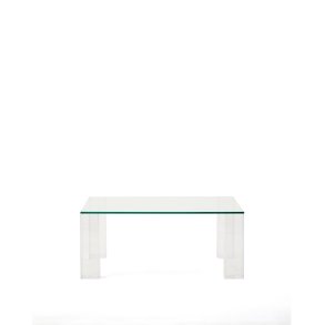 KAVE HOME Adularia sidebord, kvadratisk - klar hrdet glas (85x85)