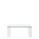 KAVE HOME Adularia sidebord, kvadratisk - klar hrdet glas (85x85)